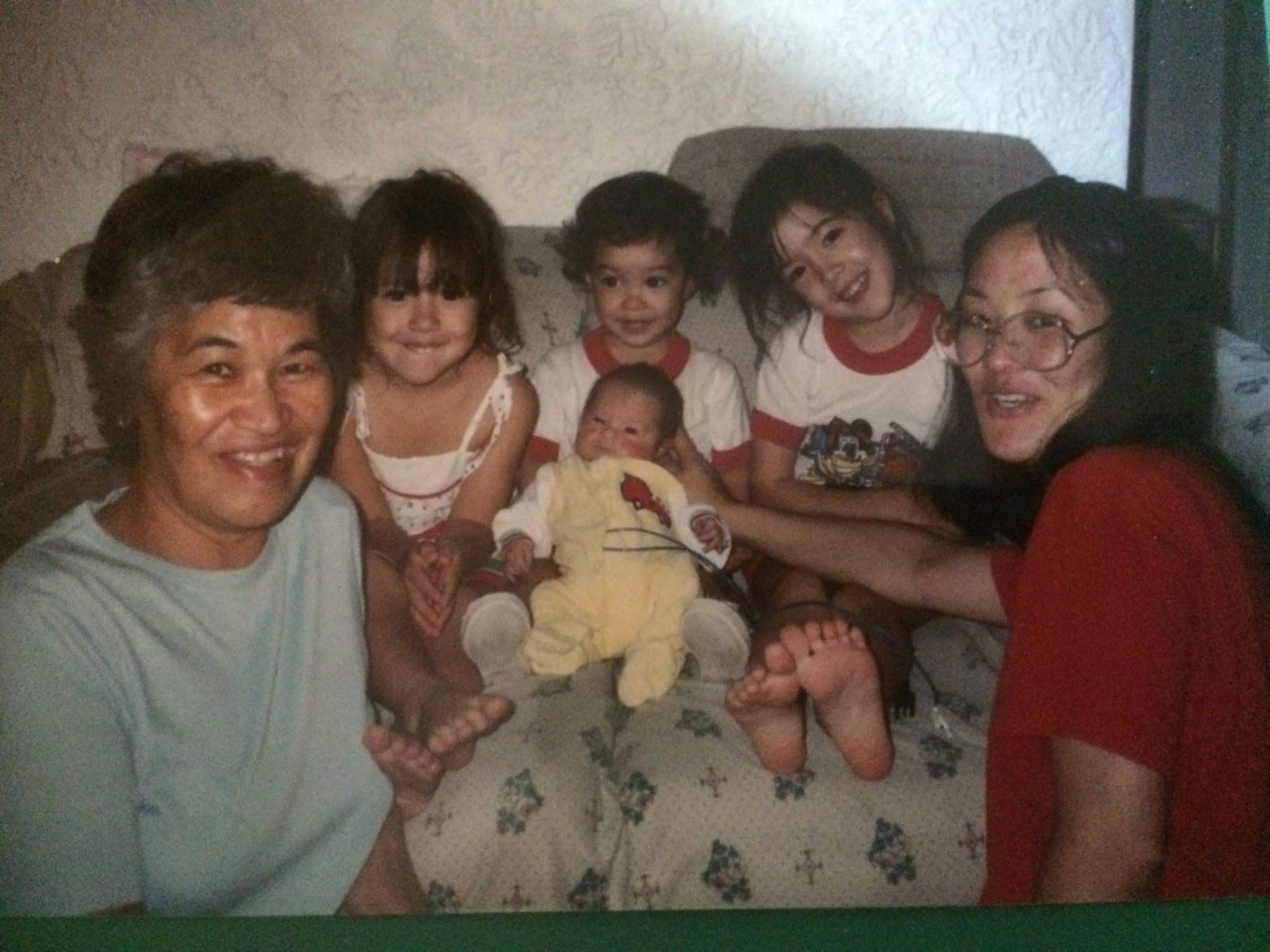 Leilani Derr with her mother, grandmother, and siblings.