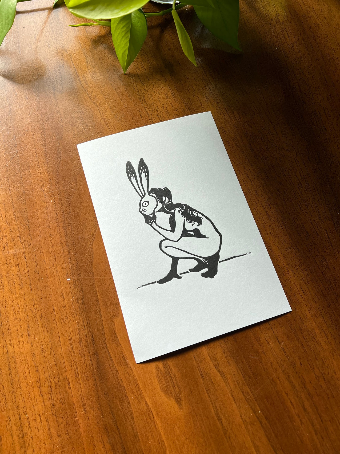 Year of the Rabbit - Handprinted Linocut