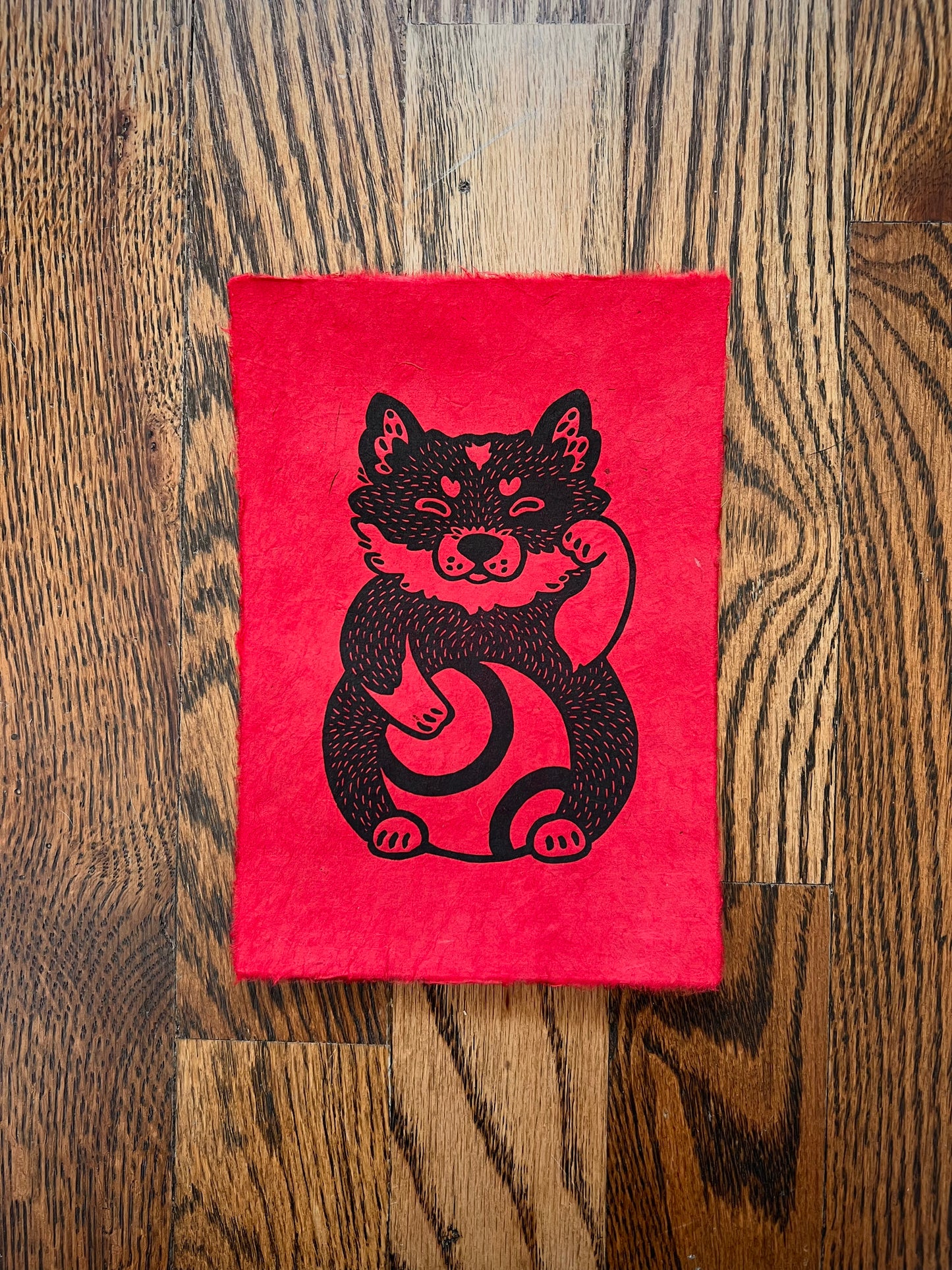 Lucky Earl - Hand Printed Linocut