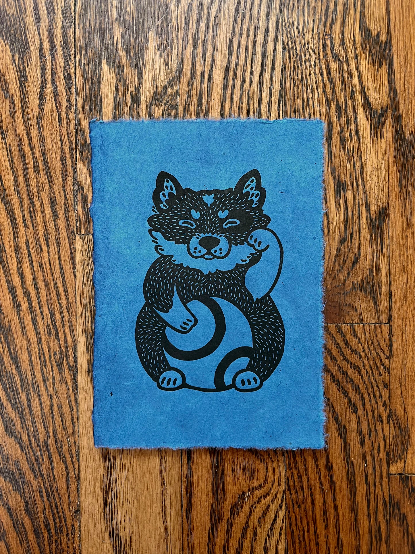 Lucky Earl - Hand Printed Linocut