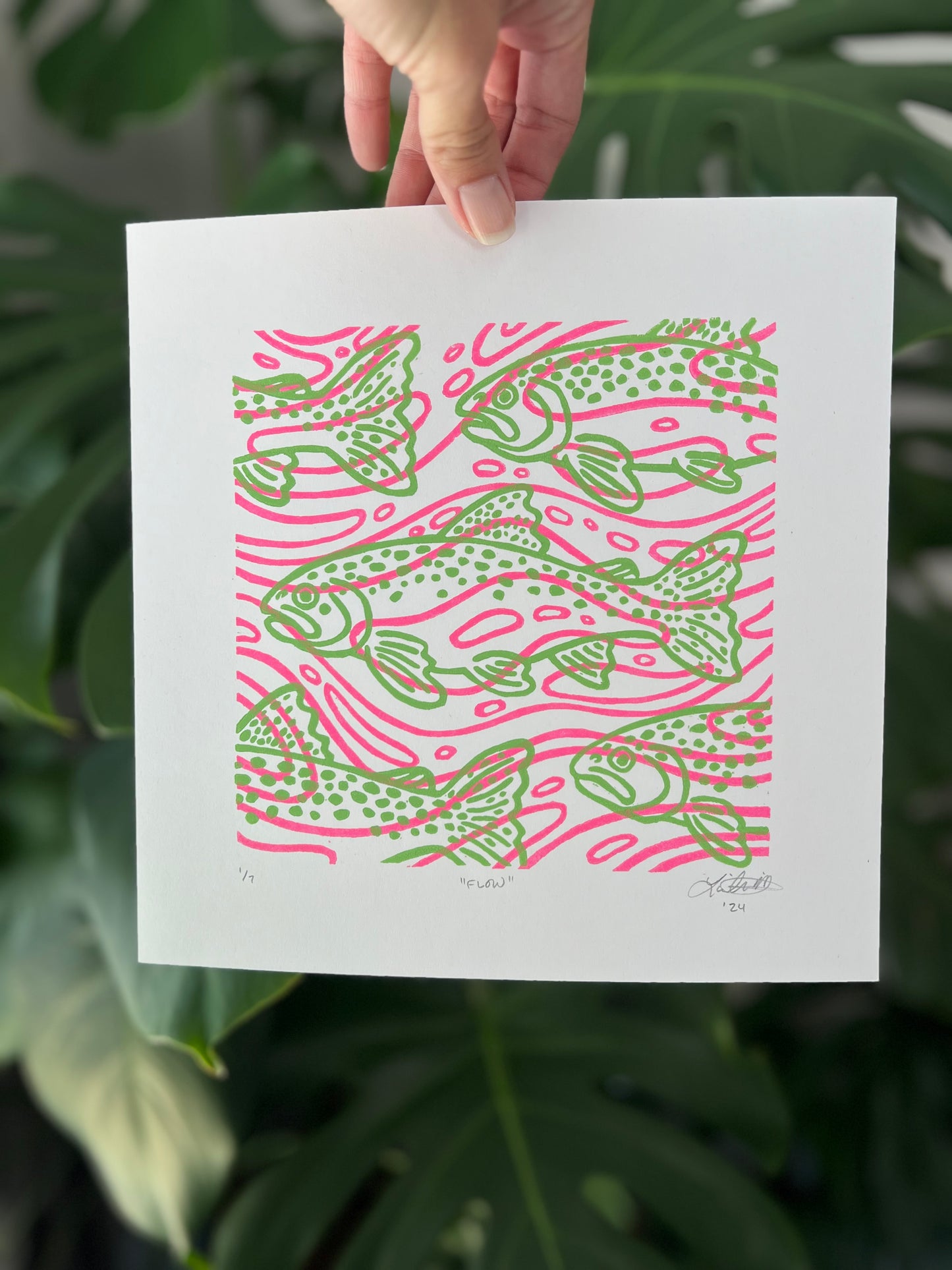 Flow - Limited Edition - Hand Printed Linocut