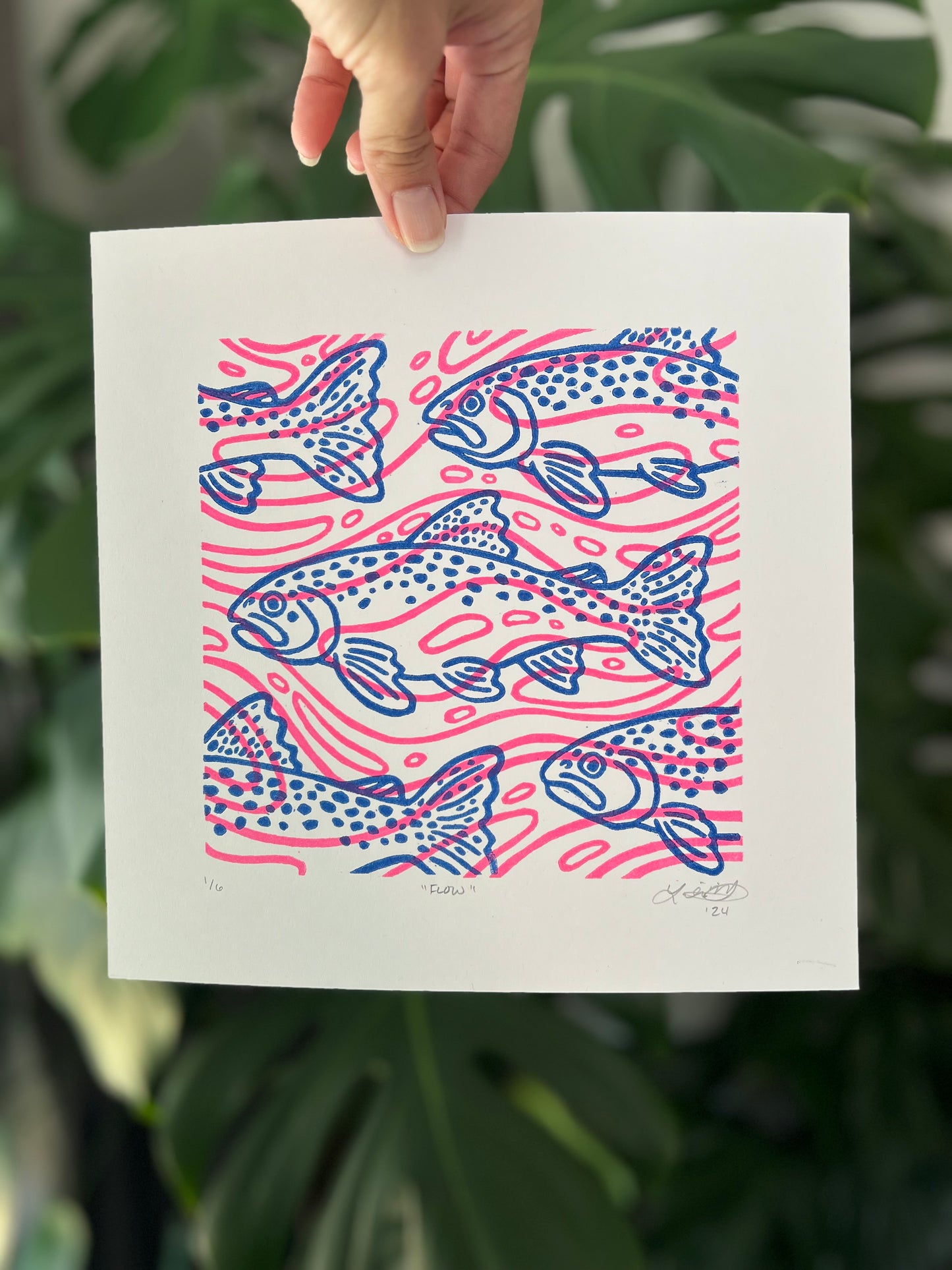 Flow - Limited Edition - Hand Printed Linocut